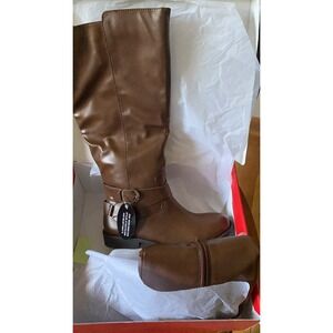 Madixe brown riding boots, size: 5 NEW